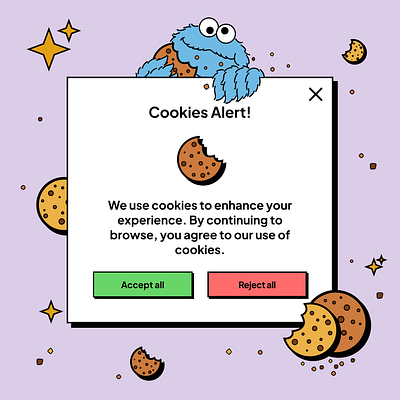 Cookies pop-up design alert cookies mobile ui ux