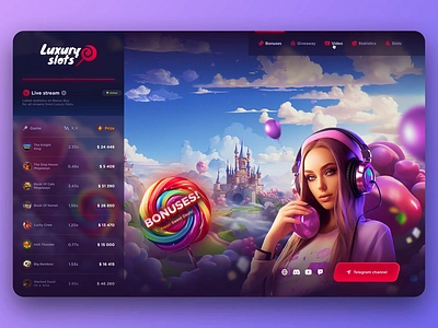 Luxury Slots - Gambling Promo art bet betting casino casino design dashboard design gambling game games illustration interface live luxury online promo slot slots ui ux