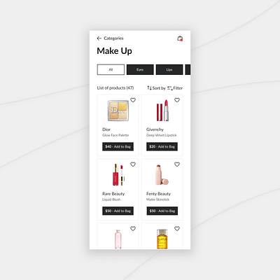 E-commerce app design app beauty cosmetics design ecommerce ui ux