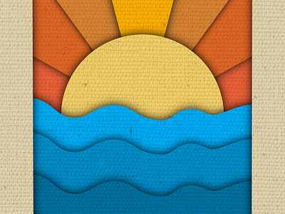 Summer Vibes - Procreate 3dartwork 3ddesign canvaspaper coolartwork drawing goldenhorizon graphic design illustration ipaddrawing ocean oceansunrise papercutart procreate procreateart shading summer vibes sun sunkissedwaves sunny