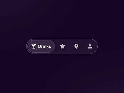 Mobile Navigation Animation accessiblity account animation cocktails design system drinks favorites menu mobile navigation nav navigation product design purple uxui