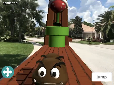 Augmented Reality Super Mario 3d animation app augmented rea design ui ux