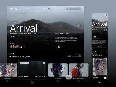 Movie stream platform UI concept branding dark theme design graphic design interface platform streaming typography ui ux web