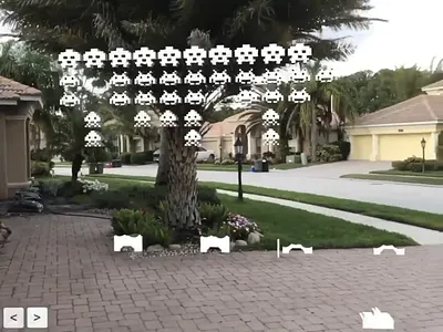 Augmented Reality Space Invaders 3d animation app augmented rea design ui ux