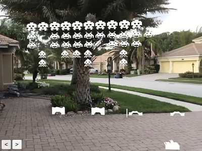 Augmented Reality Space Invaders 3d animation app augmented rea design ui ux