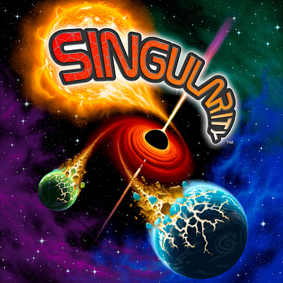 Singularity Board Game astronomy black hole board game conceptual design digital painting illustration landscape photoshop planets science singularity stars