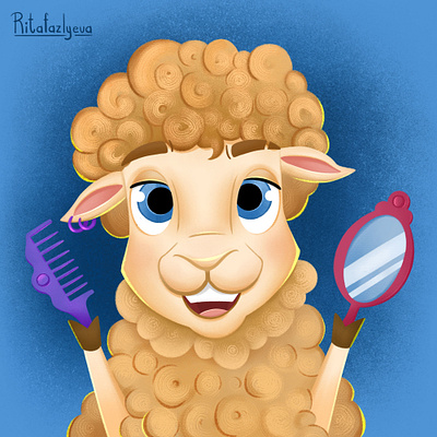 Sheep hairdresser curls