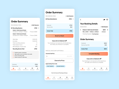 Order Summary & Booking Details | EngineEars agenda banking booking calendar cart checkout credit card mobile music order order details order summary pay payment responsive schedule ui ux wallet web