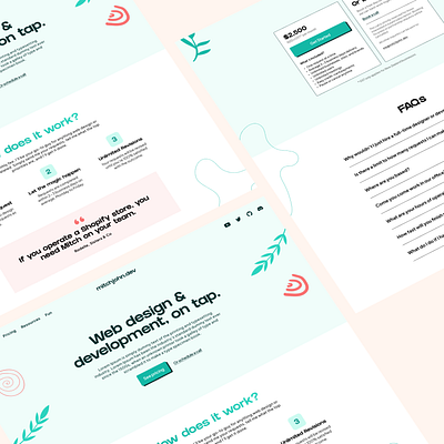 mitchjohn.dev - services as a subscription landing page agency freelancer home page landing page subscription service ux web design