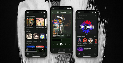 Music Player album app app design apple music design ios app mobile ui music music app music player player playlist song sound soundcloud spotify ui uiux user interface ux