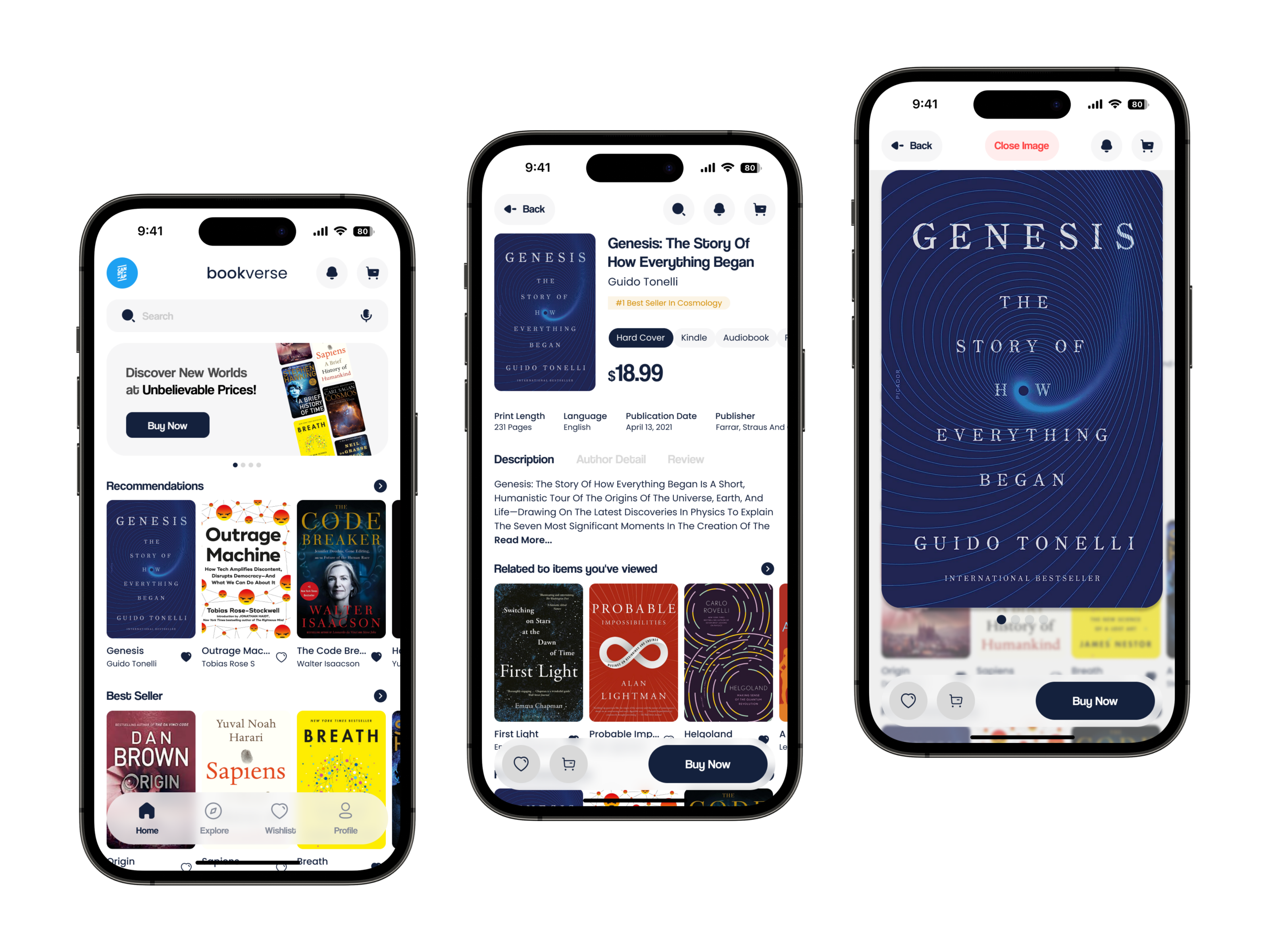 bookverse - Book Store Mobile Apps app book book mobile app book store book store mobile app bookverse ios ios app iphone mobile app navy ui
