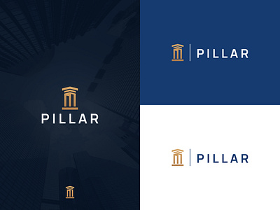 Pillar Construction Logo building construction logo design minimal pillar