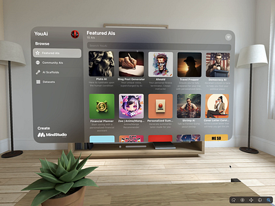 Apple Vision Pro Application 3d animation app augmented rea branding design ui ux