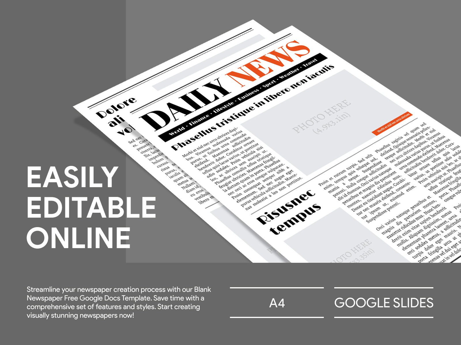 Blank Newspaper Free Google Docs Template By Free Google Docs Templates ...