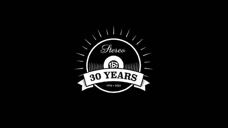 Stereo Skateboards 30-Years Logo 1992 logo record skate skateboard skateboarding stereo vinyl