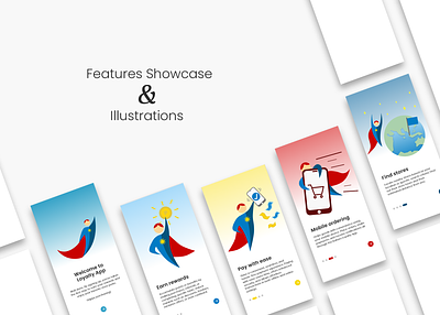 Features Showcase and Illustrations design graphic design illu illustration ui