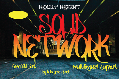 Solid Network grafitti font design display font grafitti logo tag