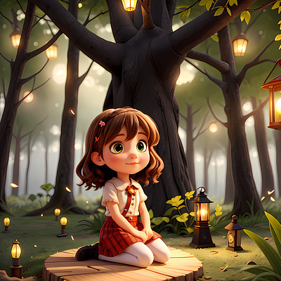[Storybook] Little Girl graphic design illustration