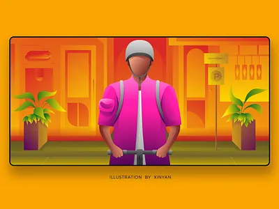 Drive With Us food delivery illustration kitchen takeout web