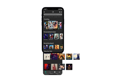 Music App - iOS Home page Layers in detail app branding design designer figma illustration ios iosdesign logo mobile mobileapp mobiledesign music musicapp ui uidesign uiux ux uxdesign uxui