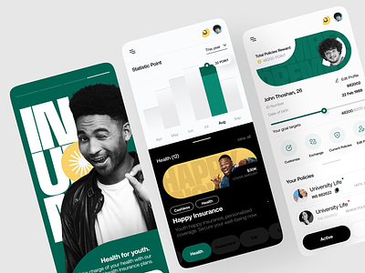 YouthSafe - Insurance Mobile App app application clean design health insorance mobile app insurance insurance app mobile app ui ui design ui ux