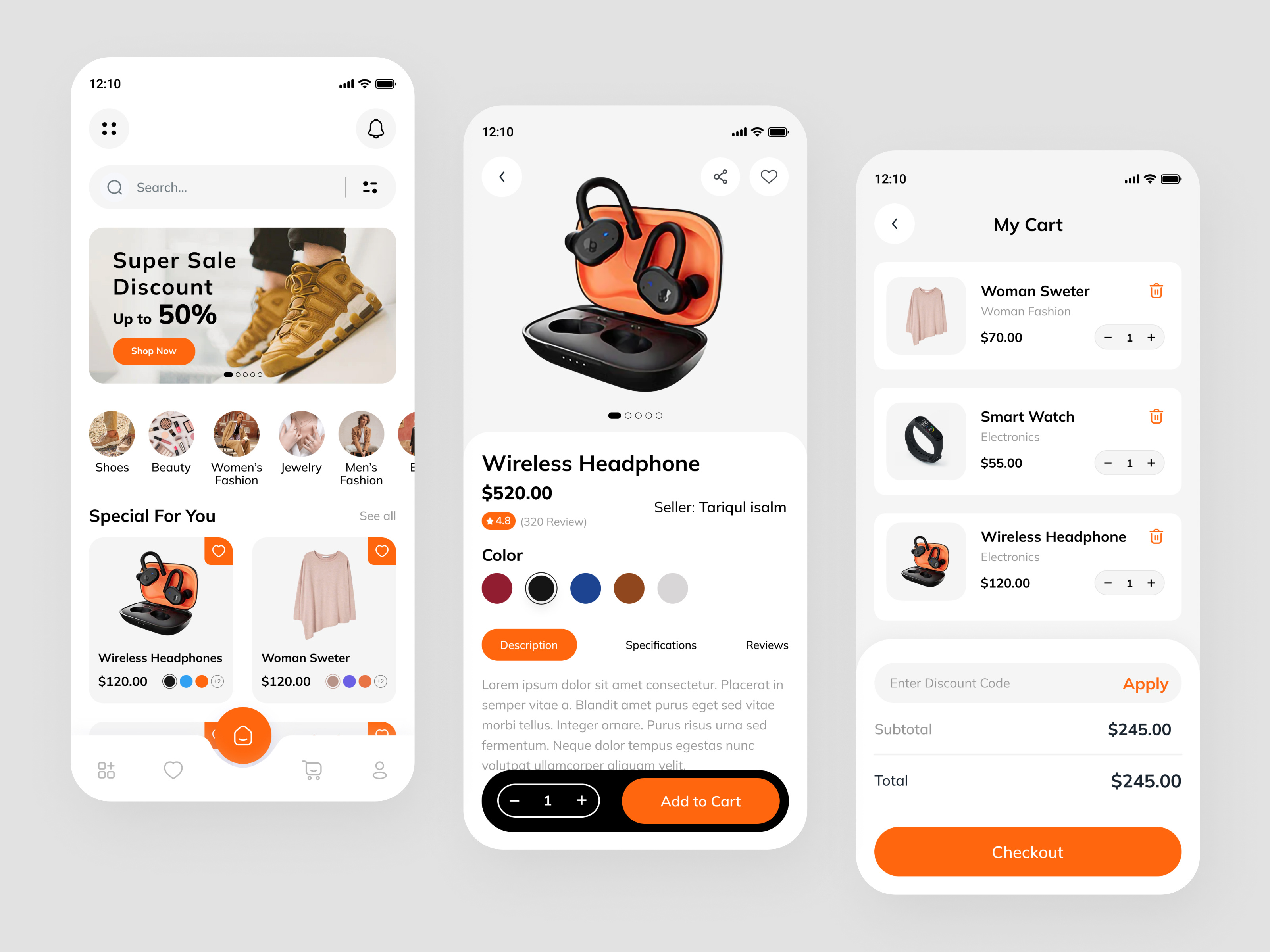 Example of E Commerce Mobile App Design
