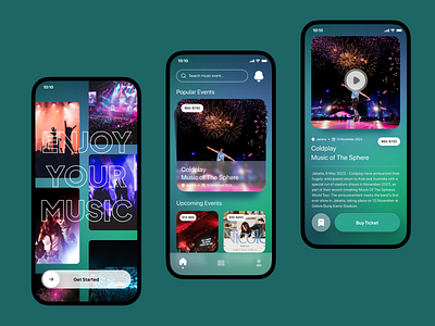 Msix - Event Music App app apps book booking clean design event music ticket ui uiux ux