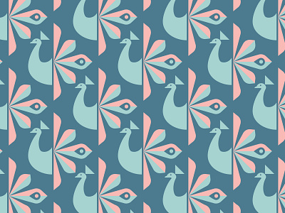 Peacock Pattern birds digital feathers geometric illustration pattern peacock surface pattern vector wallpaper