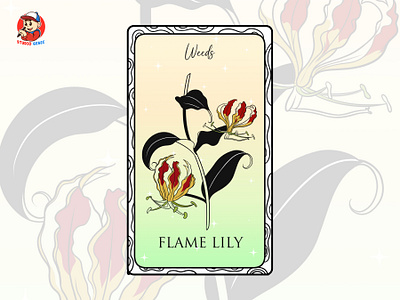 Here comes the Botanical Tarot - Lily Frame vectorstyle