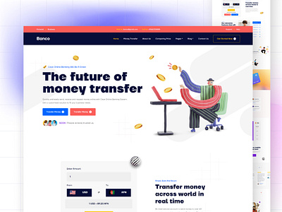 Banco - Banking & Online Money Transfer best shot on dribbble currency design trend envytheme mobile banking money transfer online banking uidesign uxdesign