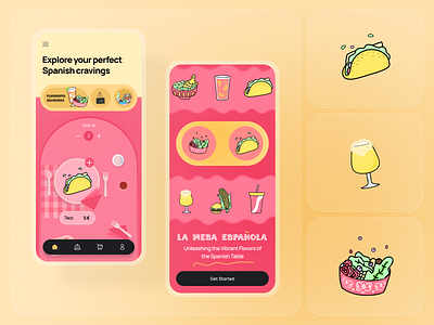 The Spanish Table' App Concept 🍴🇪🇸 animation design dine out flat food food app food app design food app ui food app ui design food delivery app illustration logo minimal spanish cuisine spanish cuisine app spanish food ui ui design ux ux design