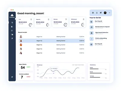 Trackiyo app board branding clean ui dashboard design graphic design kanban minimalist scrum ui ux work