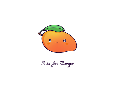 Day 129-365 M is for Mango cute design fruit kawaii mango vector