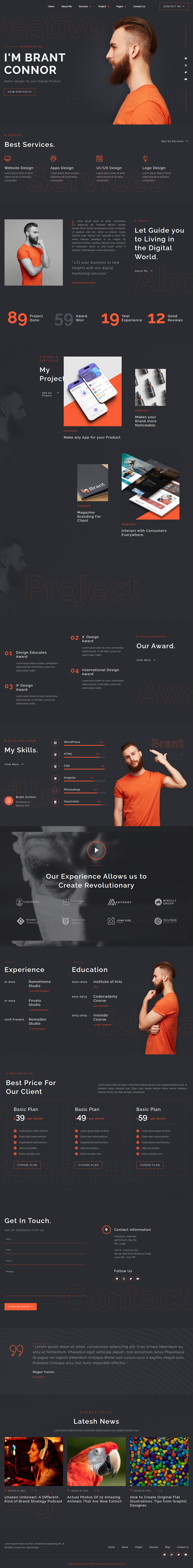 Creative Portfolio WordPress Website elementor landign page web design website wordpress wordpress website
