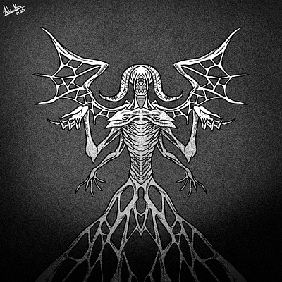 E.T. alien blackandwhite character characterdesign creature creaturedesign digital et extraterrestrial horror illustration lineart monster terror