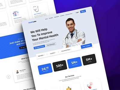 Hospital Landing Page design figma landing page ui uiux