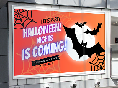 let's party halloween nights is coming ads bat event halloweem invitation card nights party spider web