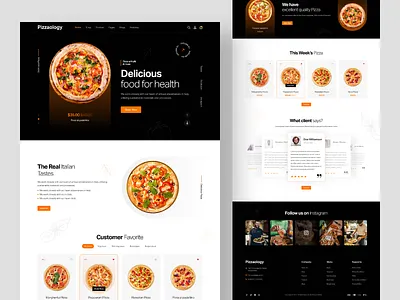 Pizzaology | Pizza Shop Landing Page UI Design clean delivery design designinspiration fast food food food delivery food landing food order landingpage minimal pizza restaurant restaurant website shipping ui uiuxdesign ux website website design