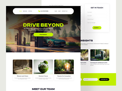 Electric Vehicle Company Website 3d branding charging electric ev homepage landing page logo pattern tesla ui ux vehicle website