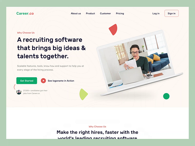 Job Portal Landing Page designs, themes, templates and downloadable ...