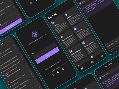 AI Chat Assistant app ai ai chat app amirislam app design chat app chat gpt dark mood ui ui design uiux