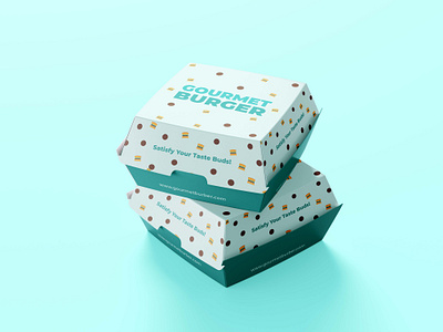 Packaging of Gourmet Burger 3d box branding burger business design fnb food graphic design illustration packaging vector wrap