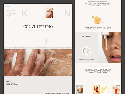 Skincare studio website design beauty beauty clinic branding cosmetics cosmetology ecommerce healthcare homepage landing makeup skin skin care skin clinic skin studio skincare web website