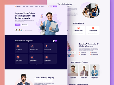 E-Learning Platform Web Design branding business business consulting design ecommerce graduation landing page teaching ui user interface web design