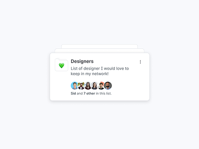 Peer(list) 😉 card design connections product design professional network ui ux