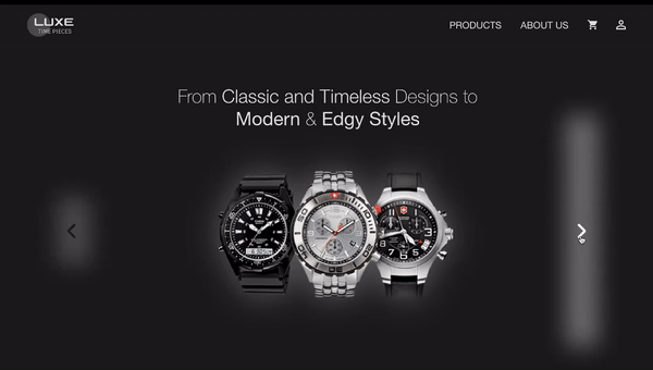 Watch Store Website animation ui