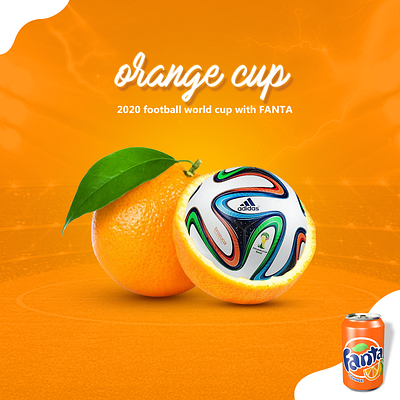 Creative concept with Fanta - Orange Cup banner design branding design digital marketing material graphic design printing