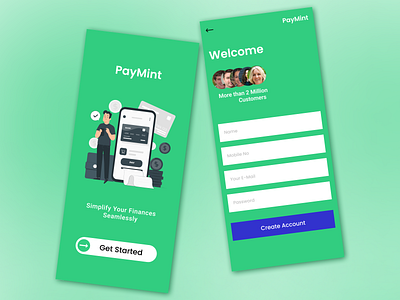 Paymint- Digital payment app user interface design app design appdesign branding figma figma design mobile app ui ux