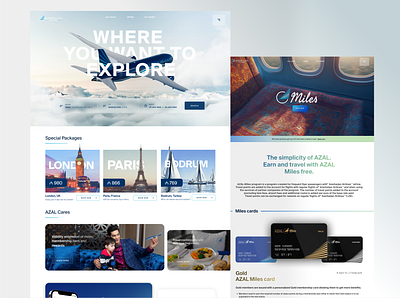 Landing Page for AIRLINES COMPANY Business 3D Web design UX UI air airlines airplane design landing page parallax redesign ui uxui web design website