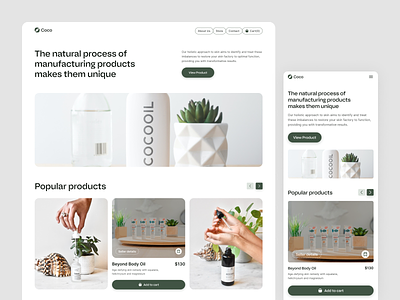 E-Commerce Product Landing Page beauty product design ecommerce ecommerce website hello dribbble home page landing page minimal mobile responsive product product design responsive skin care skin care website ui uiux ux web design website website design